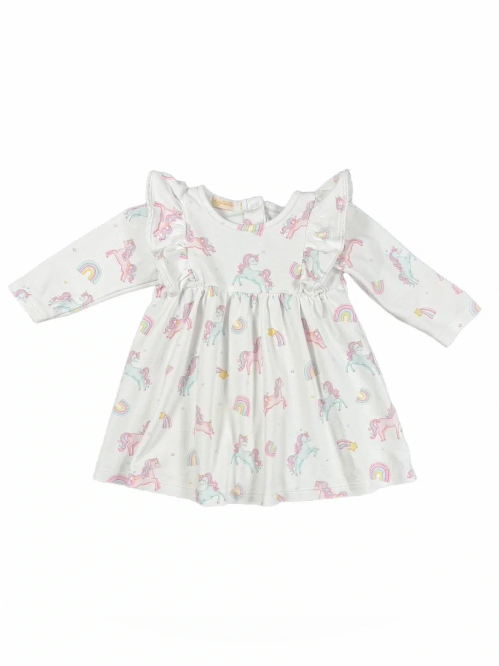 BABY CLUB CHIC Magical Unicorn Pima Cotton Dress - 6-9M